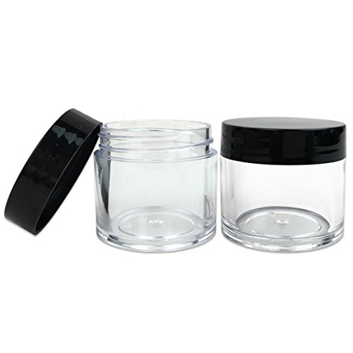 (3 Pieces) Beauticom 30G/30ML (1 Oz) Round Clear Jars with Black Lid for Beads, Gems, Glitter, Charms, Small Arts and Crafts Items - BPA Free