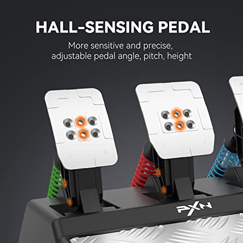PXN V10 Force Feedback Gaming Racing Wheel with Magnetic Pedals and ...