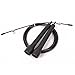Speed Cable Jump Rope by WOD Wear, Ultra Fast Fully Adjustable - Great for Double Unders, Boxing, Traveling Workouts, MMA, Exercise and Fitness, 100% (Black)