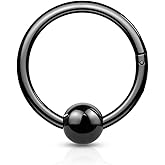 Pierced Owl 16GA 316L Stainless Steel Faux Captive Bead Ring Hinged Segment Ring