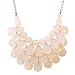 Jane Stone Fashion Bubble Layered Necklace Floating Teardrop Collar Statement Jewelry for Women(Fn0580-Ivory)