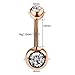 CrazyPiercing Dangle Belly Button Rings Surgical Stainless Steel for Women 5 PCS Set (Rose Gold)
