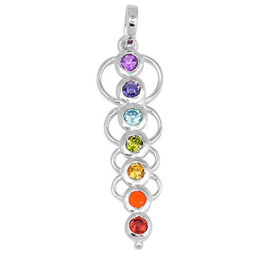 Xtremegems Caduceus Healing Chakra 925 Sterling Silver Pendant Jewelry 1 3/4 CP155