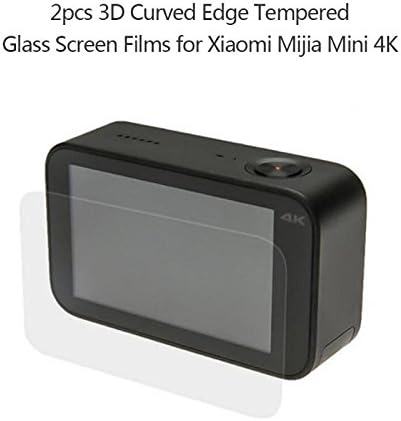 ERTIANANG 2Pcs 3D Curved Edge Tempered Glass Camera Screen Protector Films Covers Case for Xiaomi Mijia Mini 4K Action Camera Protective