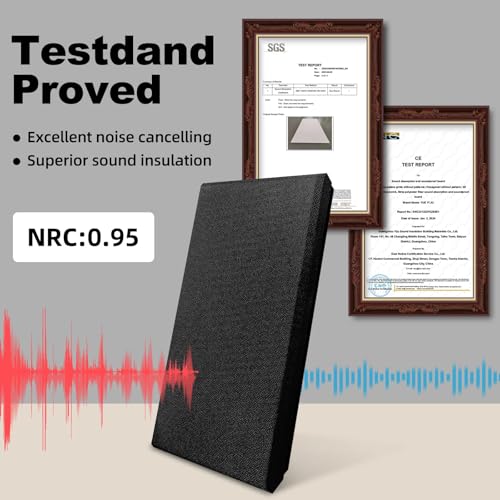 CLOCELL 4 PCS Acoustic Panels Self-Adhesive, 2“ Thick 23.6" x 11.8" Fiberglass Sound Proof Wall Panels, Soundproof Wall Panels Exquisite Sound Panels, Acoustic Panels for Studios Office Home