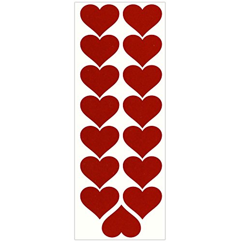 LiteMark Reflective 1.5 Inch Red Heart Sticker Decals, Love Sticker for Laptops, Phones - Pack of 15 Pcs