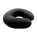 HIPPIH Soft & Comfortable Neck Pillow 100% Memory Foam Airplane Travel U-Shape Neck Pillows with Soft-Plush Fabric Cover for Restful Sleep, Black