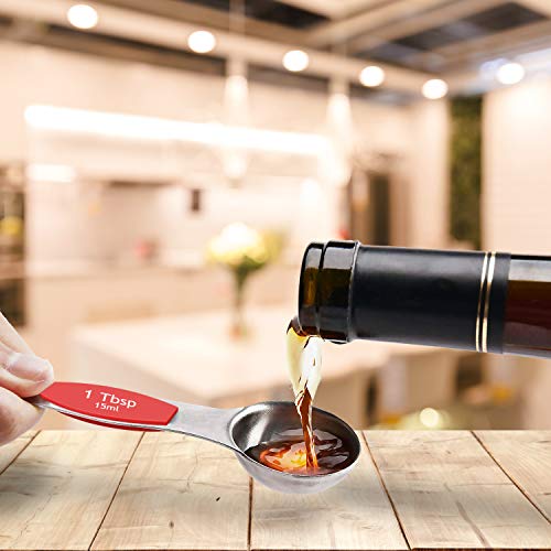 image for Magnetic Measuring Spoons Set - Wildone Stainless Steel Double Sided M