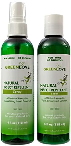 Green Love Natural Insect Repellent System, Mosquito Repellent System, Lotion 4oz. plus Spray 4oz.