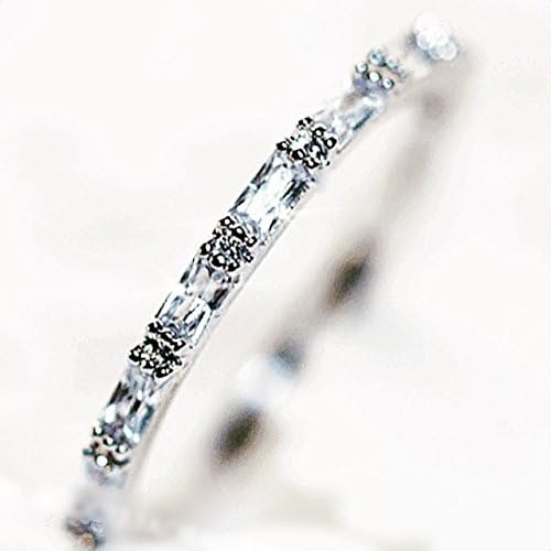 Gieschen Jewelers 'Aeonia' 18k Rose/White Gold-Plated Baguette CZ Eternity Band