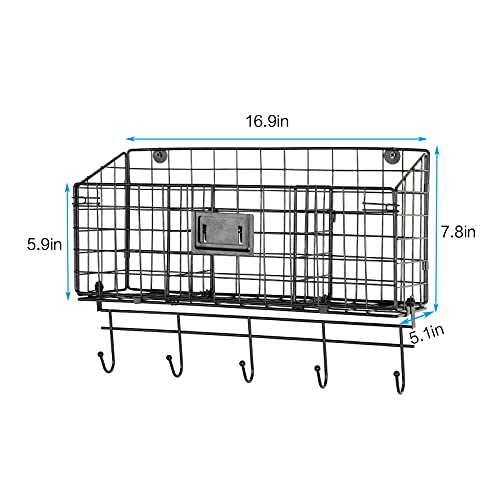 Extra Large Wire Basket Desk Organizer with Adjustable Divider and Tag Slot by Xcosrack , Wall