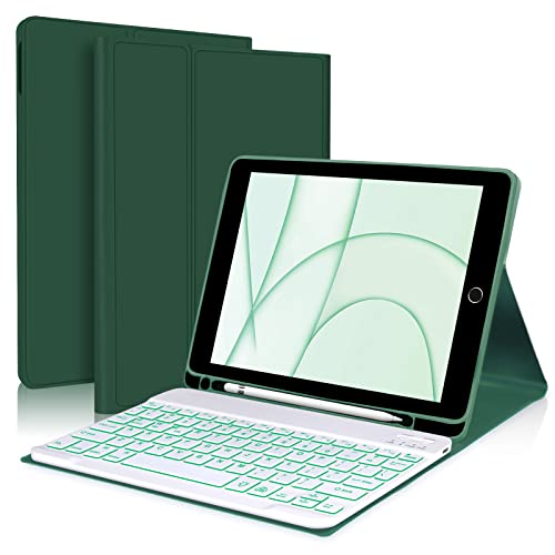 BORIYUAN iPad 9th 7th Gen Keyboard Case Green