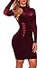 LaSuiveur Women's Turtleneck Mesh Insert Velvet Bandage Party Bodycon Dresses