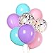 Unicorn Balloons Light Pink Blue Purple Assorted Balloons 12 inches Latex Balloon and Confetti Balloons for Baby Shower Bridal Shower Unicorn Birthday Party Supplies