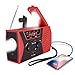 romatpretty Emergency Solar Hand Crank Radio, Portable AM/FM NOAA Weather Radio for Outdoor and Household Emergency Device, LED Flashlight, Reading Lamp, 2000mAh Power Bank USB Phone Charger and SOS Alarm(RED)