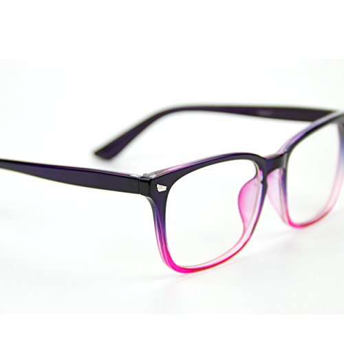 Cyxus Blue Light Blocking [Clear Lens] Glasses, Anti Eye Strain Headache Computer Eyewear for Women (Gradient Pink Frame)