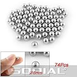 SODIAL(R) 74 Pcs 6mm Diameter Steel Ball Bearings Bicyle Replacement Parts - SODIAL Retail Packaging