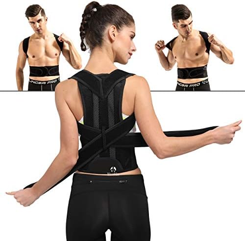 Back Brace Posture Corrector for Men and Women Adjustable Support Brace Provides Lumbar Support(23.6"-27.5" Waist)