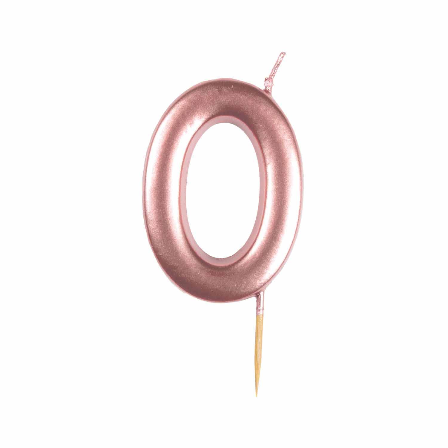 amscan 9911545 Rose Gold Numerical Candle 0
