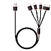 Multi USB Charger Adapter, Gempion 3ft 4 in 1 Charging Cable Lightning And Micro USB for Apple Charger iPhone 7, 6s, 6 Plus iPad iPod Samsung Galaxy HTC Power Bank Portable Charger and More
