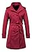 ZSHOW Women's Long Sleeves Outwear Double Breasted Dress Jacket Trench Coat(US L)Wine Red