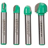 Amazon Brand - Denali 4-Piece 1/4” Shank Round Nose Core Box Router Bit Set