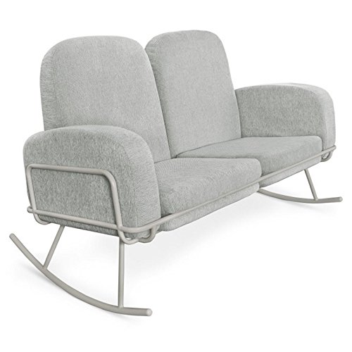 Nursery Works Ami 3 Piece Rocker Loveseat Cushion Set in Gray Weave