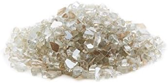 Exotic Fire Glass Crystal Reflective Fire Glass 1/4 Inch - 25lb. Pail With Handle