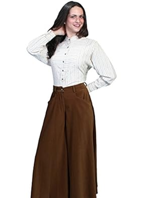 Steampunk Costumes, Outfits for Women Riding Split Skirt - Brown  AT vintagedancer.com