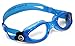 Aqua Sphere Kaiman Swim Goggles with Clear Lens (Blue). UV Protection Anti-Fog Swimming Goggles for Adults