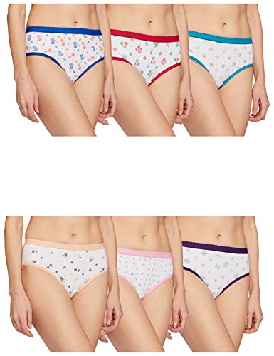 SOUTH SAILOR Womens Cotton Printed White Outer Elastic Panties Multicolor Pack of 6 SOUTH SAILOR Womens Cotton Printed White Outer Elastic Panties Multicolor Pack of 6