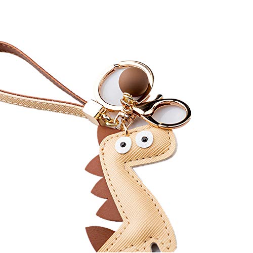 MUAMAX Dinosaur Key Chain for Women Clip Hook Keyring Novelty Gift for Kids Mother Sister Girlfriend Leather Bag Purse Wallet Accessories (brown) - Thumbnail 3