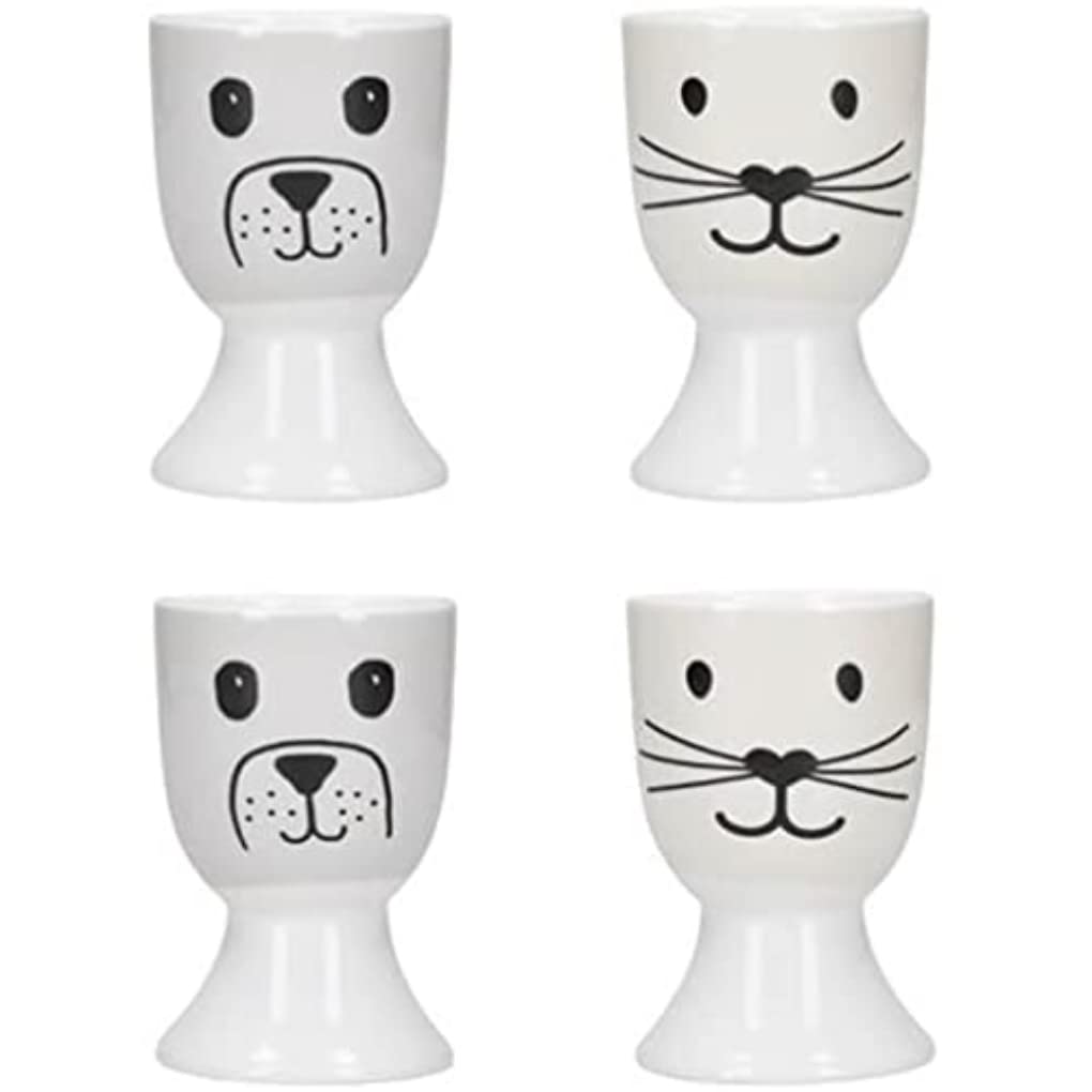 KitchenCraft Egg Cup Set of 4, Porcelain