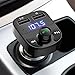 iKzan - Bluetooth FM Transmitter for Car, Audio Adapter and Receiver, Hands-Free Calling, MP3 Car Charger with 2 USB Ports and AUX Output Support U Disk TF Card