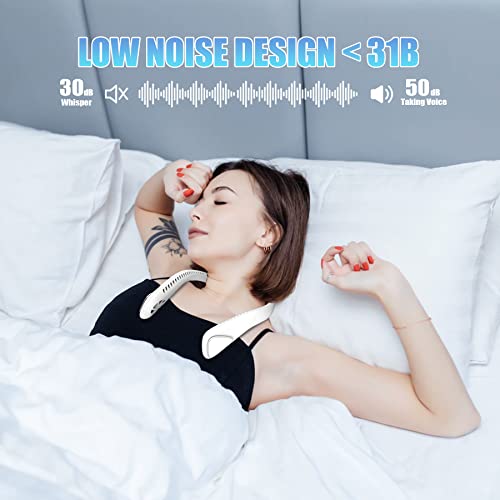 Kternay Bladeless Neck Fan 360° Cooling - 6000mAh Portable Personal Fan 3 Speeds, Hands-Free Fans Battery Operated Rechargeable