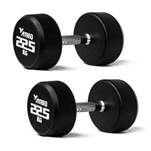 ATREQ Elite Rubber Dumbbells [Pair] • Classic circular design that are manufactured for commercial, boutique gyms as well as home users [SELECT YOUR WEIGHT]