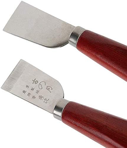 Leather Skiving Knife with Wooden Handle - Leather Edging Tool for DIY Leathercraft Cutting, Silver - Image 4