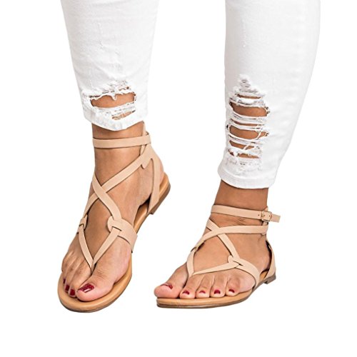image for Hemlock Sandals Women Cross Strap Flat Sandals Low Bottom Flip Flop Sh