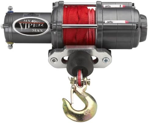 Viper Max 4500lb UTV Winch &amp; Custom Mount for Yamaha Rhino 450/660/700 with RED AmSteel®-Blue Synthetic Rope