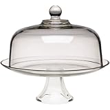 Anchor Hocking Presence Cake Plate w/Dome, 2 Piece Stand & Dome