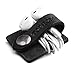 TOPHOME Cord Organizer Earbud Holders Earphone Wrap Earphones Organizer Headset Headphone Earphone Wrap Winder Cord Manager Cable Winder with Genuine Leather Handmade(Black,1 Piece)thumb 2