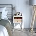 Lifewit White Nightstand with 2 Fabric Drawers, Bedside Table Bedroom Side Table, Modern Accent Table, Sturdy and Easy Assembly, 15.7 × 11.7 × 24.4 in