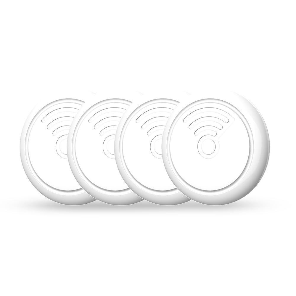 Photo 1 of Luubom Air Tags-4 Pack: High Capacity Battery | IP65 Waterproof, Smart Tags Works with Apple Find My (iOS only) Bluetooth Tracker Tag Locator for Keys,Luggage,Backpack etc