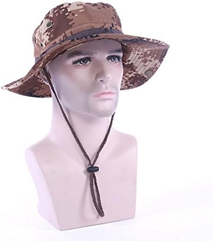 Bow Camouflage Sun Hat Sunbonnet Bucket Hat with Round Rim Outdoor Topee for Womens Mens Fishing Hiking (Brown)