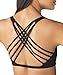 QUEENIEKE Womens Yoga Sport Bra Light Support Strappy Free to Be Bra Size XL Color Top Black Across