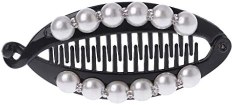 Zchenchen Pearl Rhinestone Hair Clips Women Banana Hair Clips Claws for Lady Fashion Elegant Party Barrettes Hair Accessories