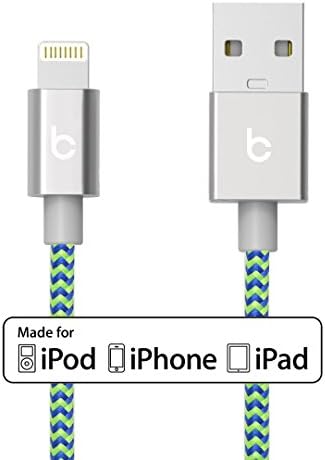 BelayCords Lightning Connector with Reversible USB for Apple iPhone and iPad MFI Certified - 2 Meters (Kickstarter Green)