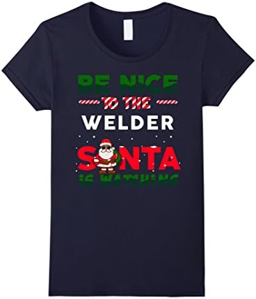 Womens Welder funny christmas shirt Medium Navy