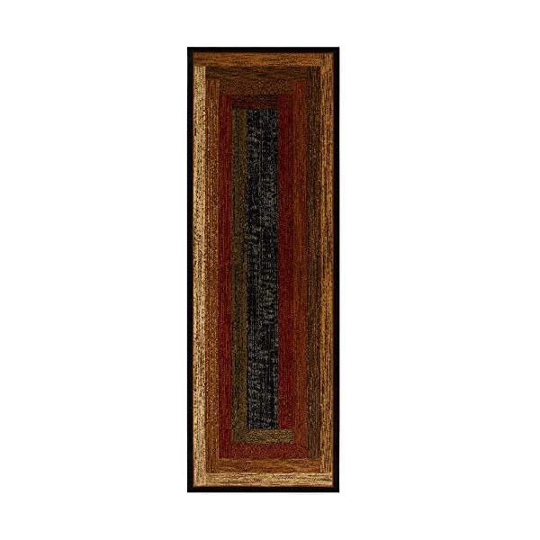 Home Dynamix Vega Modern Area Rug, Geometric Black/Brown/Red 3'3"X5'2