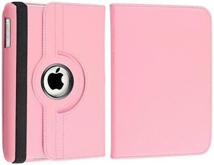 SK MICRO® Apple Black PU Leather Wallet Flip Case Cover for The New iPad 2, 3,4 360 Degree Rotation Full Sleep Wake Function (Light Pink)